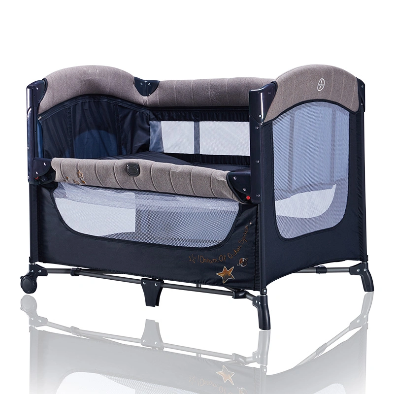 Kid&prime; S Cribs Co-Sleeper Baby Playpen Adjust Baby Bed Travel Cot Playards