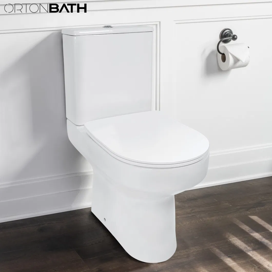 Ortonbath Dual Flush Toilet, UF Soft Closing Seat, Toilets for Bathrooms Comfort Height Oval Ceramic Two Piece Toilet