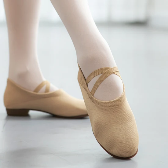 Camel Woven Ventilated Indoor Comfort Soles Soft Comfortable Ballet Shoes Women′s 161