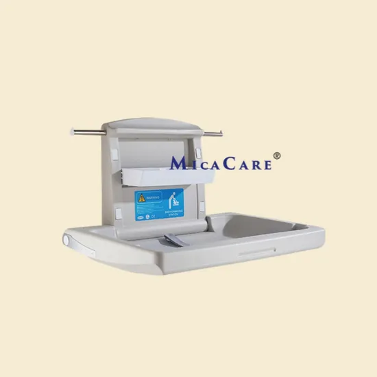 Horizontal Baby Changing Station Foldable Diaper Tables with Safety Strap for Commercial Bathroom 