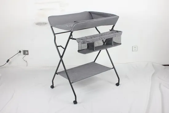 Foldable Baby Diaper Changing Table with 4 Wheels Folding Portable Changing Table 