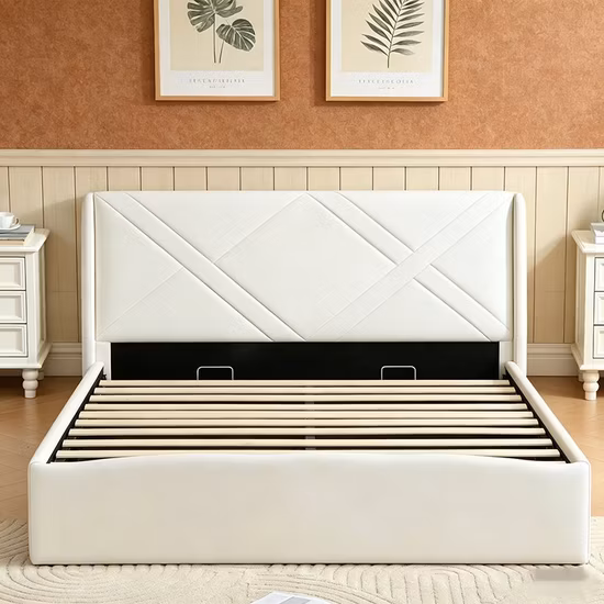 Quick Install Fabric Storage Bed Reduces Labor Time for Home Furniture Setup Work 