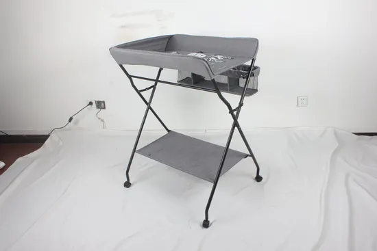 Portable Foldable Baby Diaper Table with Wheels Protective Metal Infant Care Changing Table Bath Usage 