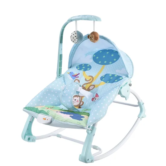 Adjustable Convenient Foldable Vibrating Baby Rocker Bouncer with Music 